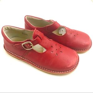 L’Amour T-strap Mary Jane Red Leather Shoes size 1